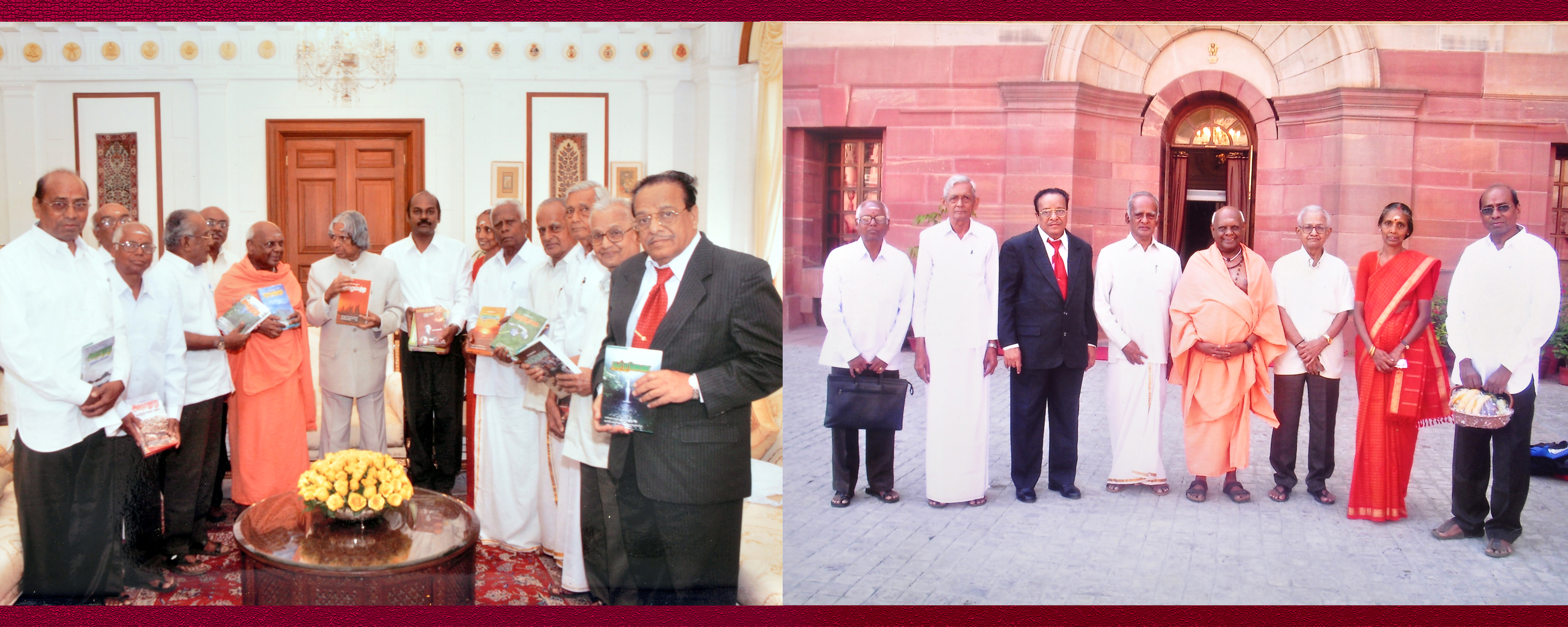 குடியரசுத் தலைவர் அப்துல் கலாம், அறிஞர் இளங்குமரன் ஆகியோருடன் சங்க இலக்கிய நூல்கள் வெளியீடு